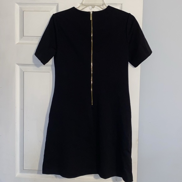 Calvin Klein Black Short Sleeve A-line Dress With Studded Pockets NWOT - Picture 4 of 9